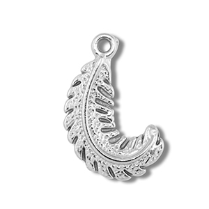 Bedels van Stainless steel Roestvrij staal (RVS) feather Silver