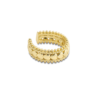 Oorbellen van Stainless steel Roestvrij staal (RVS) ear cuff heart Gold