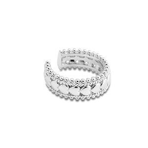 Oorbellen van Stainless steel Roestvrij staal (RVS) ear cuff heart Silver