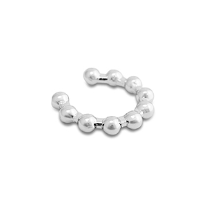 Oorbellen van Stainless steel Roestvrij staal (RVS) ear cuff Silver