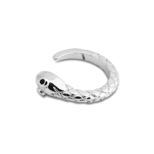 Oorbellen van Stainless steel Roestvrij staal (RVS) ear cuff snake Silver