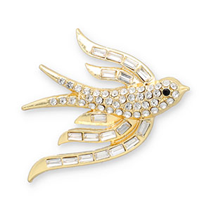 Broches swallow Gold-transparent-black