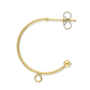 Benodigdheden van Stainless steel Roestvrij staal (RVS) oorbellen creolen with loop Gold