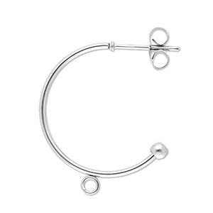 Benodigdheden van Stainless steel Roestvrij staal (RVS) oorbellen creolen with loop Silver