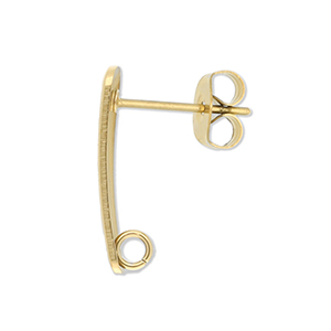 Benodigdheden van Stainless steel Roestvrij staal (RVS) oorbellen / oorsteker oblong with loop Gold