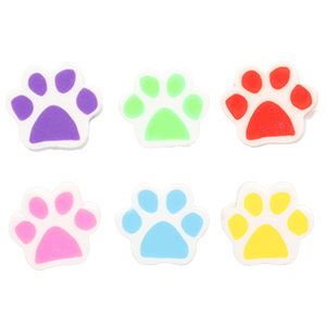 Polymeer kraal dog paw White-multicolour