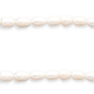 BQ Zoetwater parels rice 9x7-8mm Naturel white