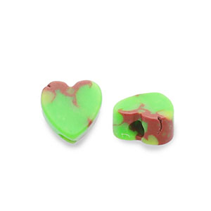 Kralen natuursteen calciet heart Bright green