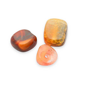 Kralen natuursteen kwarts Multicolour orange