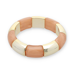 Armbanden resin Gold-terracotta rose