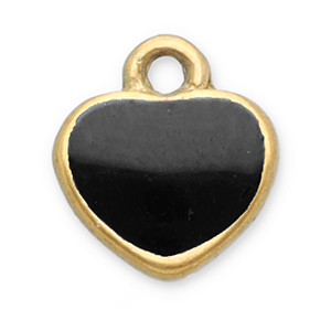 Bedels van Stainless steel Roestvrij staal (RVS) heart Gold-black