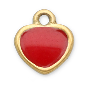 Bedels van Stainless steel Roestvrij staal (RVS) heart Gold-red