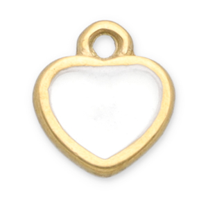 Bedels van Stainless steel Roestvrij staal (RVS) heart Gold-white
