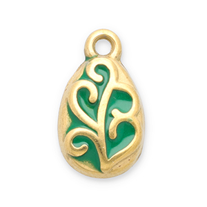 Bedels van Stainless steel Roestvrij staal (RVS) leaf Gold-green