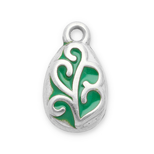 Bedels van Stainless steel Roestvrij staal (RVS) leaf Silver-green