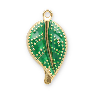 Bedels van Stainless steel Roestvrij staal (RVS) leaf Gold-green