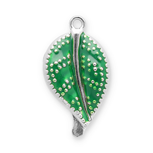 Bedels van Stainless steel Roestvrij staal (RVS) leaf Silver-green