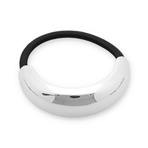 Haaraccessoires haarelastiek met metaal Silver-black