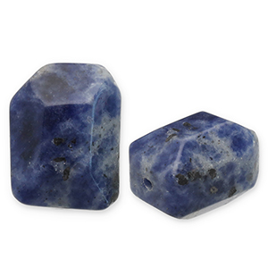 Kralen natuursteen sodaliet en microklien Blue-white