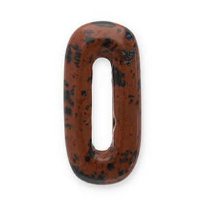 Hangers van natuursteen agaat ovaal Dark brown-black
