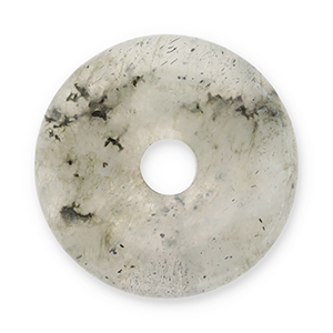 Hangers van natuursteen agaat donut 16mm Transparent grey-black
