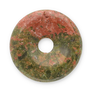 Hangers van natuursteen agaat donut 16mm Red-olive green