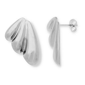 Oorbellen van Stainless steel Roestvrij staal (RVS) oorstekers Silver