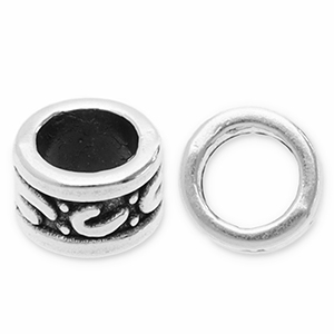 Metaal kralen DQ tube Antiek zilver (nikkelvrij)