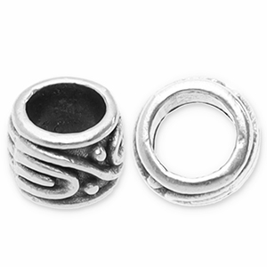 Metaal kralen DQ tube Antiek zilver (nikkelvrij)