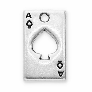 Metaal bedels DQ ace of spades Antiek zilver (nikkelvrij)
