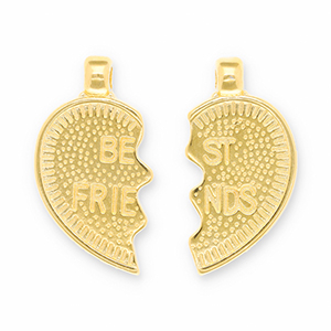 Metaal bedels DQ "best friends" Goud (nikkelvrij)