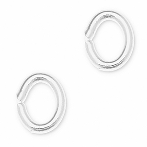 Metaal onderdelen DQ buigring oval Antiek zilver (nikkelvrij)