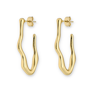 Oorbellen van Stainless steel Roestvrij staal (RVS) oorstekers irregular Gold