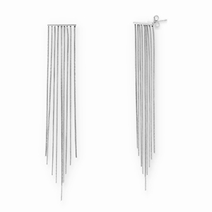 Oorbellen van Stainless steel Roestvrij staal (RVS) oorstekers Silver
