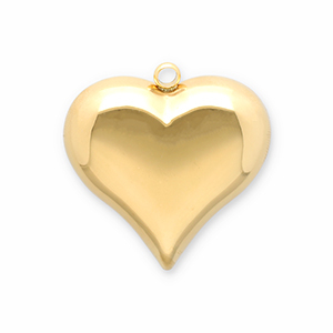 Bedels van Stainless steel Roestvrij staal (RVS) heart Gold