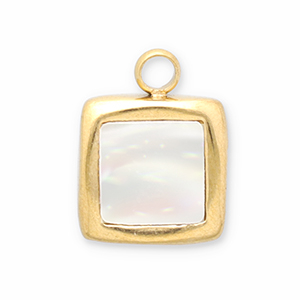 Bedels van Stainless steel Roestvrij staal (RVS) schelp square Gold-white