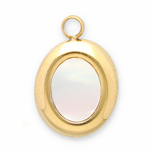 Bedels van Stainless steel Roestvrij staal (RVS) schelp oval Gold-white