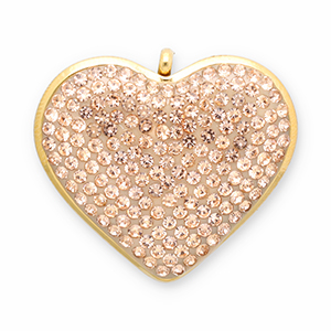 Bedels van Stainless steel Roestvrij staal (RVS) heart Gold-champagne