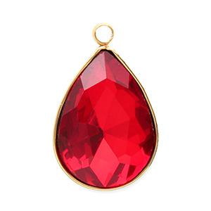 Bedels van Stainless steel Roestvrij staal (RVS) facet drop Gold-red
