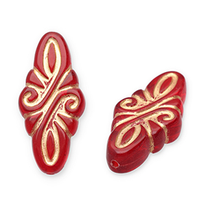 Kralen van acryl rhombus arabesque Red-gold