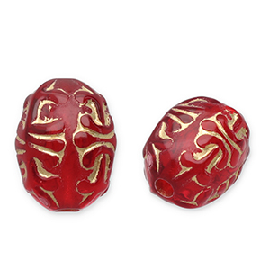 Kralen van acryl oval Red-gold