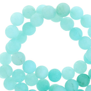 Halfedelsteen kraal rond 8mm mat Tropical blue