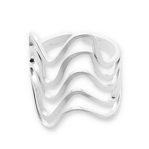 Ringen van Stainless steel Roestvrij staal (RVS) Silver