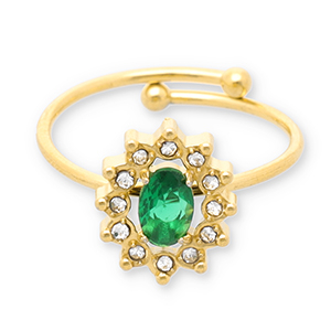 Ringen van Stainless steel Roestvrij staal (RVS) Gold-green