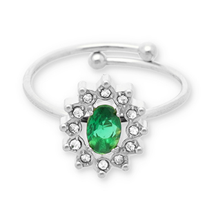 Ringen van Stainless steel Roestvrij staal (RVS) Silver-green