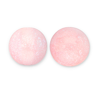 6 mm kralen van acryl met glitter Light pink-turquoise