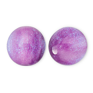6 mm kralen van acryl met glitter Purple-turquoise