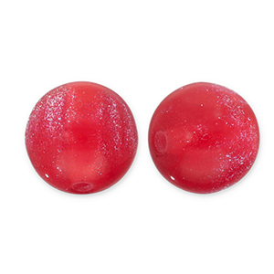 8 mm kralen van acryl met glitter Red-turquoise