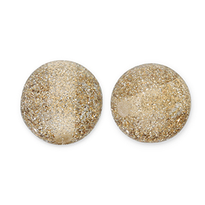12 mm kralen van acryl met glitter Champagne-silver