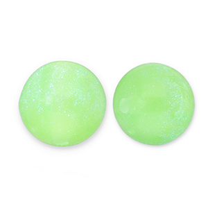 12 mm kralen van acryl met glitter Light green-turquoise
